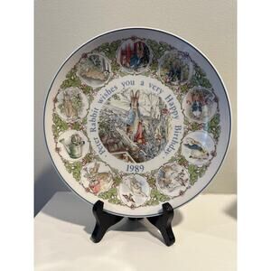 The World Of Peter Rabbit , Wedgewood, Happy Birthday 1989 Decorative Plate 8”